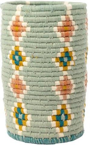 Sissy-Boy Groenblauwe mand van zeegras met patroon