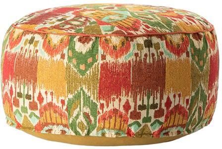 Sissy-Boy Multicolour jacquard poef met ikat dessin