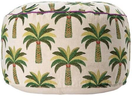 Sissy-Boy Multicolour jacquard poef met palmboom print