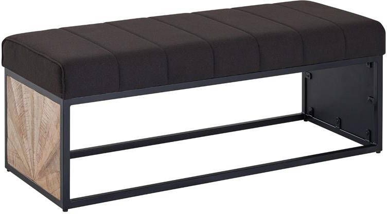 Sky Style Halbankje zwart 105 cm x 40 cm x 40 cm stijlvol groef patroon - Foto 2