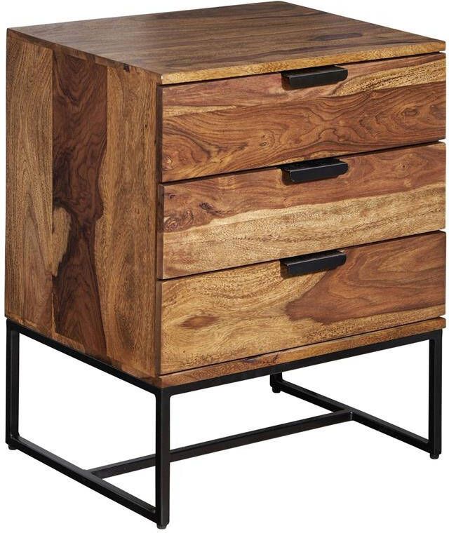 Sky Style Mumbai Massief Hoog Nachtkastje met 3 Lades