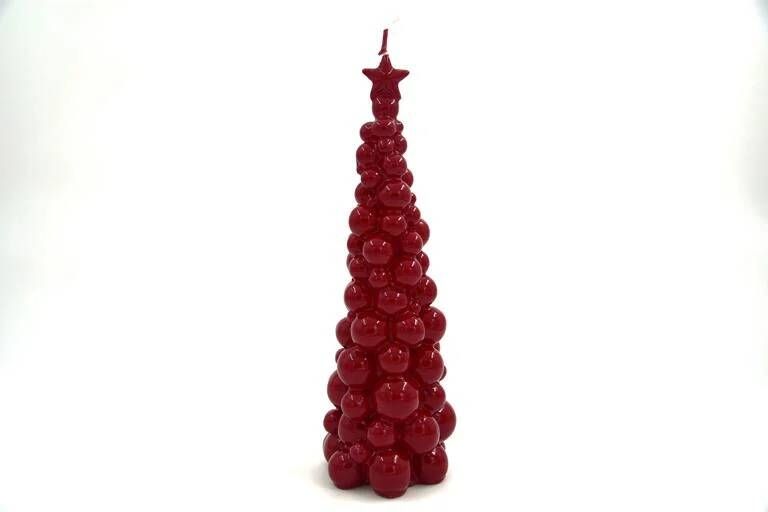 SMAQQ Kaars A Bubbly Xmas Tree Blooming Bordeaux 30cm