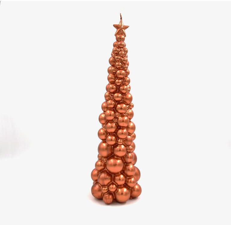 SMAQQ Kaars A Bubbly Xmas Tree Catchy Copper 47 cm