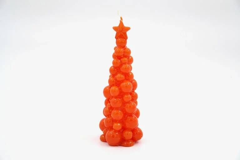 SMAQQ Kaars A Bubbly Xmas Tree Dazzling Dark Orange 21cm