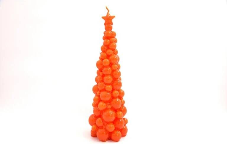 SMAQQ Kaars A Bubbly Xmas Tree Dazzling Dark Orange 30cm