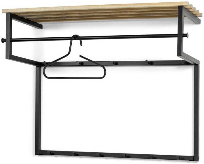 Spinder Design RIZZOLI XL (100 cm) Wandkapstok Zwart | Eiken