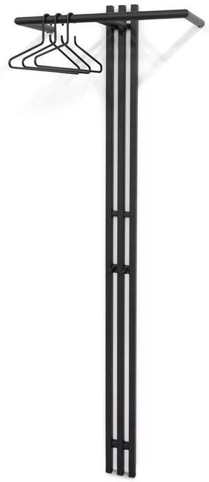 Spinder Design Senza 5 Wandkapstok met 2 haken 65x28x190 cm Zwart