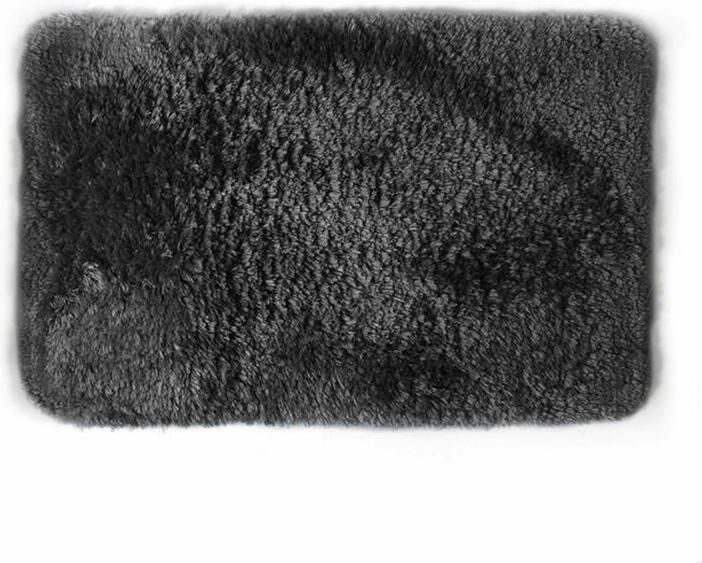 Spirella badkamer vloerkleed|tapijt hoogpolig zwart 40 x 60 cm