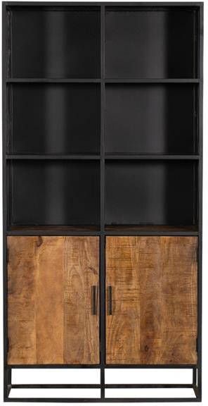 Starfurn Boekenkast met twee deuren onder Oakland Mangohout Staal 100 cm - Foto 4