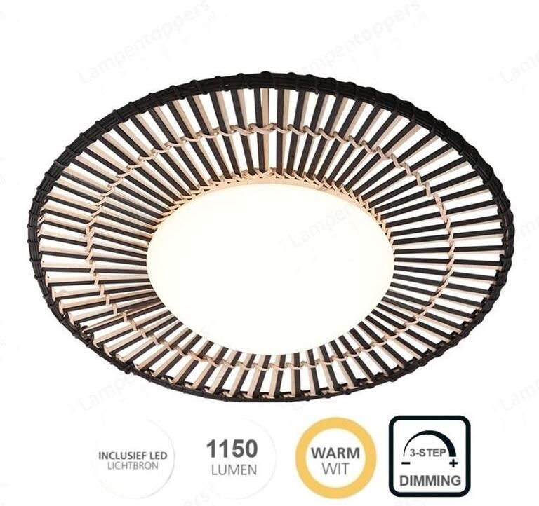 Anne Lighting Anne Light and home plafonniere Aura zwart metaal 50 cm ingebouwde LED-module 3866ZW