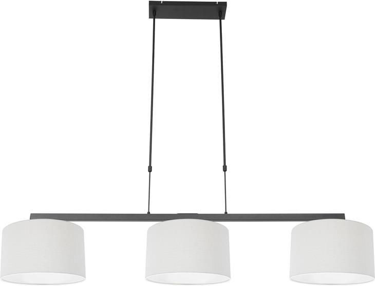 Steinhauer hanglamp Stang zwart linnen metaal grote eettafellamp E27 3461ZW