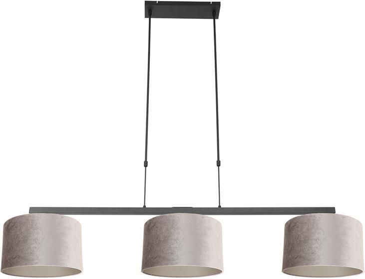 Steinhauer Stang hanglamp In hoogte verstelbaar E27 (grote fitting) grijs en zwart