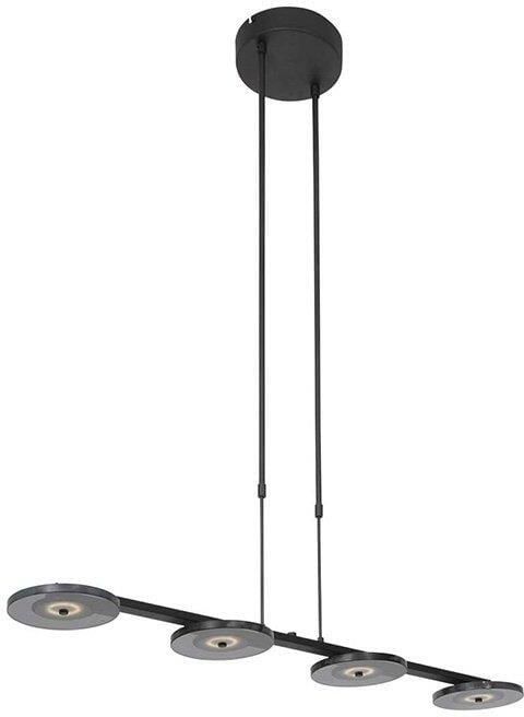 Steinhauer Turound Hanglamp 4-lichts zwart | smoke glas dimbaar - Foto 2