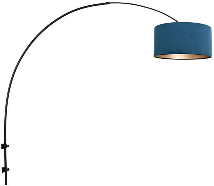 Steinhauer Gramineus wandlamp In hoogte verstelbaar E27 (grote fitting) blauw en zwart
