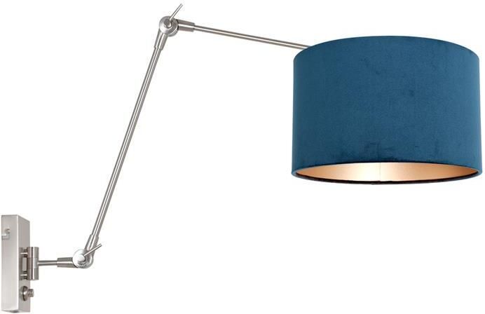Steinhauer wandlamp Prestige Chic staal metaal velours stof schemerlamp E27 8238ST