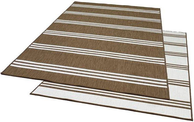 Studio M STRIPES Dubbelzijdig Buitenkleed 80x140 cm Beige|Bruin