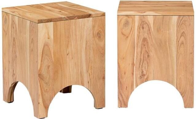 Sweeek Bijzettafel nachtkastje in acaciahout natuurlijke kleur - Foto 2