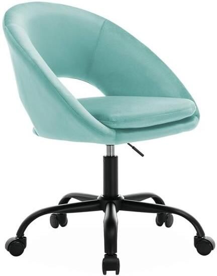 Sweeek Bureaustoel met velours bekleding en metalen wielen