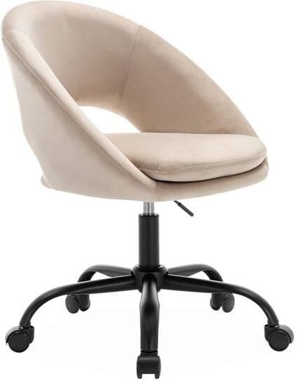 Sweeek Bureaustoel met velours bekleding en metalen wielen