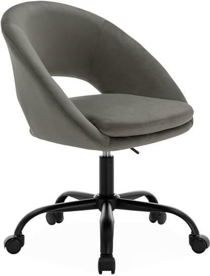 Sweeek Bureaustoel met velours bekleding en metalen wielen