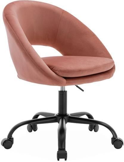 Sweeek Bureaustoel met velours bekleding en metalen wielen