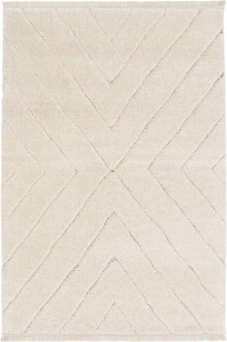 Sweeek Crème interieur tapijt met licht reliëf