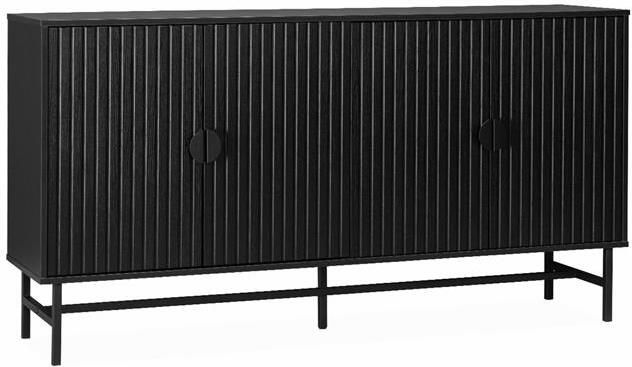 Sweeek Dressoir bazalt vier deuren twee planken l 157 5 x b 39 x h 83cm - Foto 3