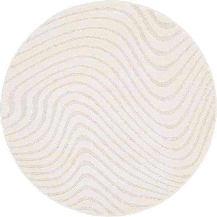 Sweeek Interieur tapijt met verhoogd golfpatroon in crème