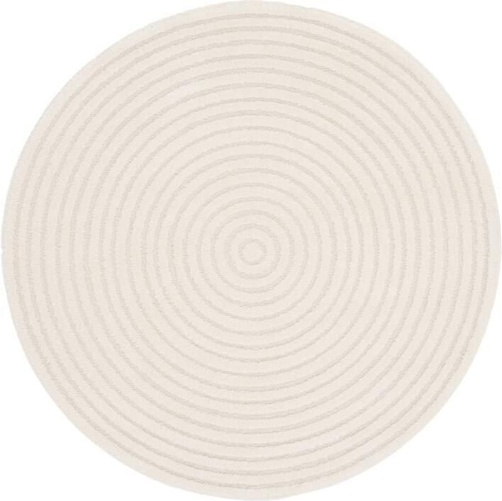 Sweeek Interieurtapijt met cirkelpatroon in crèmekleur