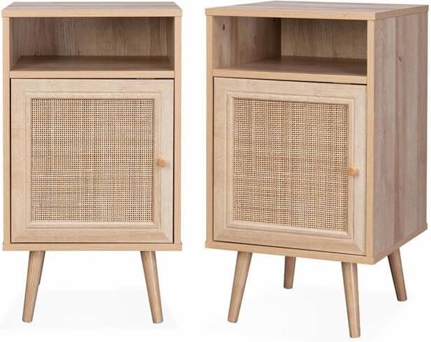 Alice's Garden l Nachtkastje Bohème l Set van 2 l 40x39x65.8cm l 1 plank l Naturel Bohème - Foto 2