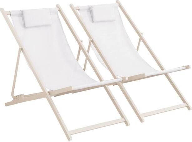 Sweeek Opvouwbare tuinstoel met kussen (Set van 2)