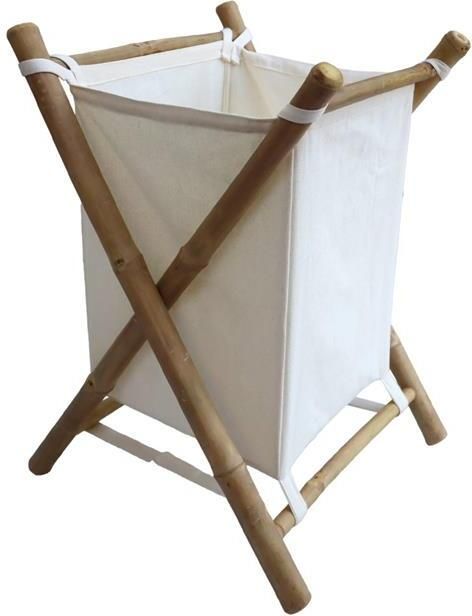 Sweeek Opvouwbare wasmand van bamboe en stof