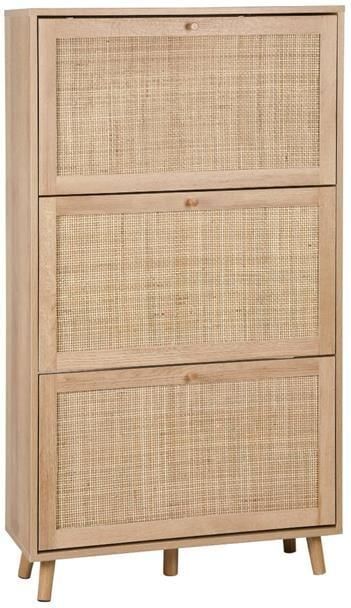 Sweeek Schoenenkast 3 rieten lades B 75 x D 26 x H 131cm - Foto 2