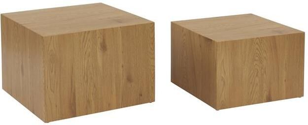 Sweeek Set van 2 vierkante salontafels met houteffect sylva - Foto 2