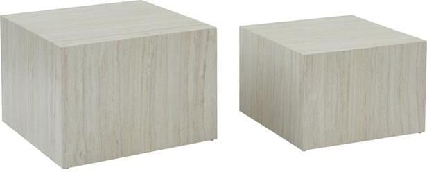 Sweeek Set van 2 vierkante salontafels met marmereffect - Foto 2