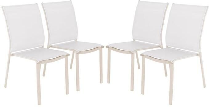 Sweeek Stapelbare tuinstoel van aluminium en textileen (Set van 4)
