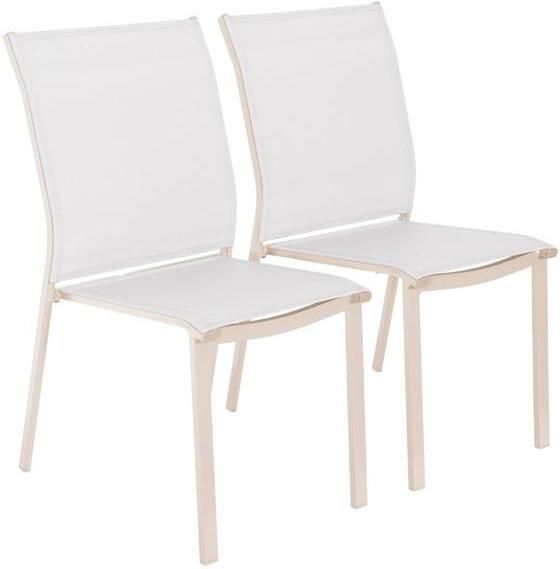 Sweeek Stapelbare tuinstoel van aluminium en textilene (Set van 2)