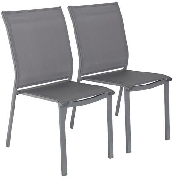 Sweeek Stapelbare tuinstoel van aluminium en textilene (Set van 2)