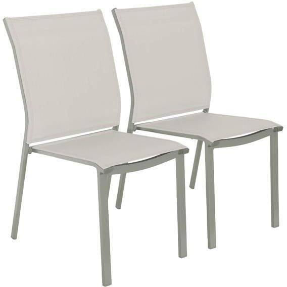 Sweeek Stapelbare tuinstoel van aluminium en textilene (Set van 2)