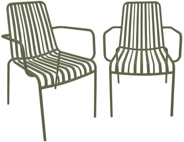 Sweeek Stapelbare tuinstoel van staal (Set van 2)