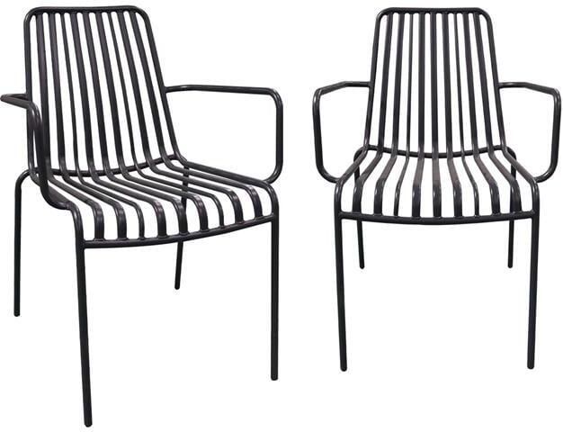 Sweeek Stapelbare tuinstoel van staal (Set van 2)