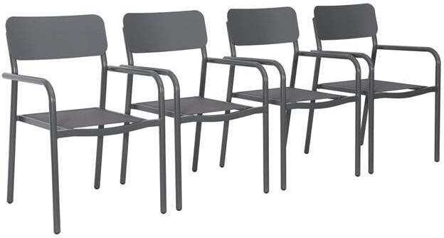 Sweeek Stapelbare tuinstoelen van aluminium en textileen (Set van 4)