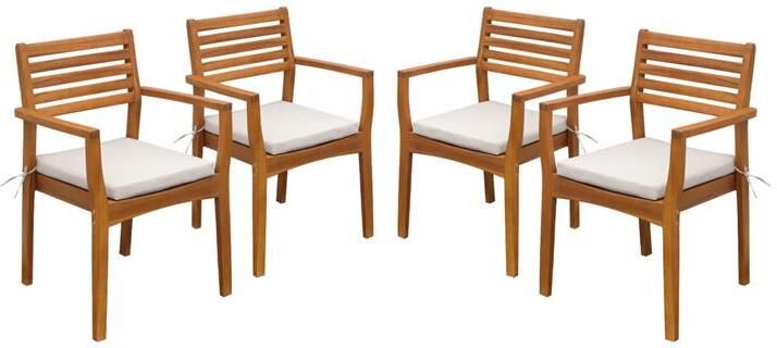 Sweeek Tuinstoel van acacia hout (set van 4)