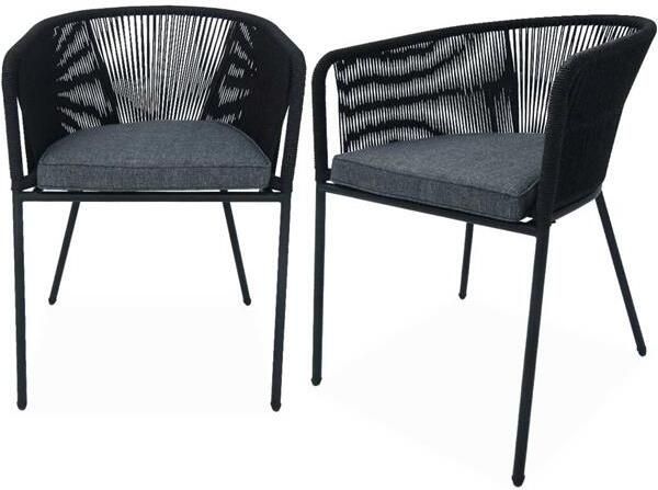 Sweeek Tuinstoel van touw en gegalvaniseerd staal (set van 2)