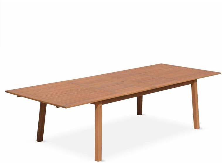 Sweeek Uitschuifbare tuintafel eucalyptus hout