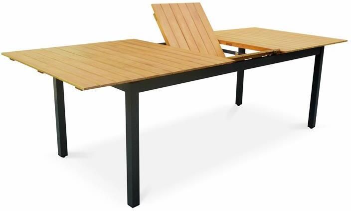 Sweeek Uitschuifbare tuintafel hout en aluminium