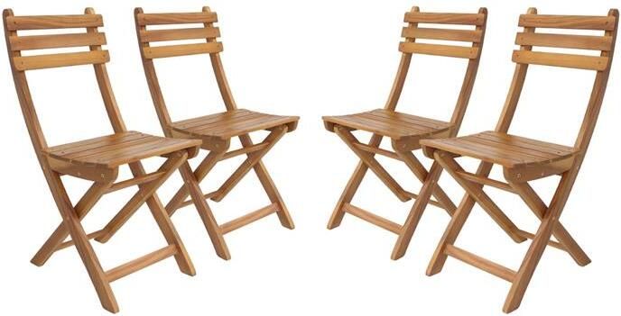 Sweeek Vouwbare acacia tuinstoel (Set van 4)