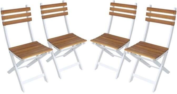Sweeek Vouwbare acacia tuinstoel (Set van 4)