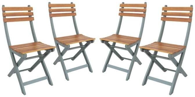 Sweeek Vouwbare acacia tuinstoel (Set van 4)
