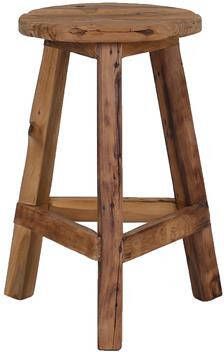 Tall Men Standing TMS Houten Vintage kruk rond 3 houten poten Laag